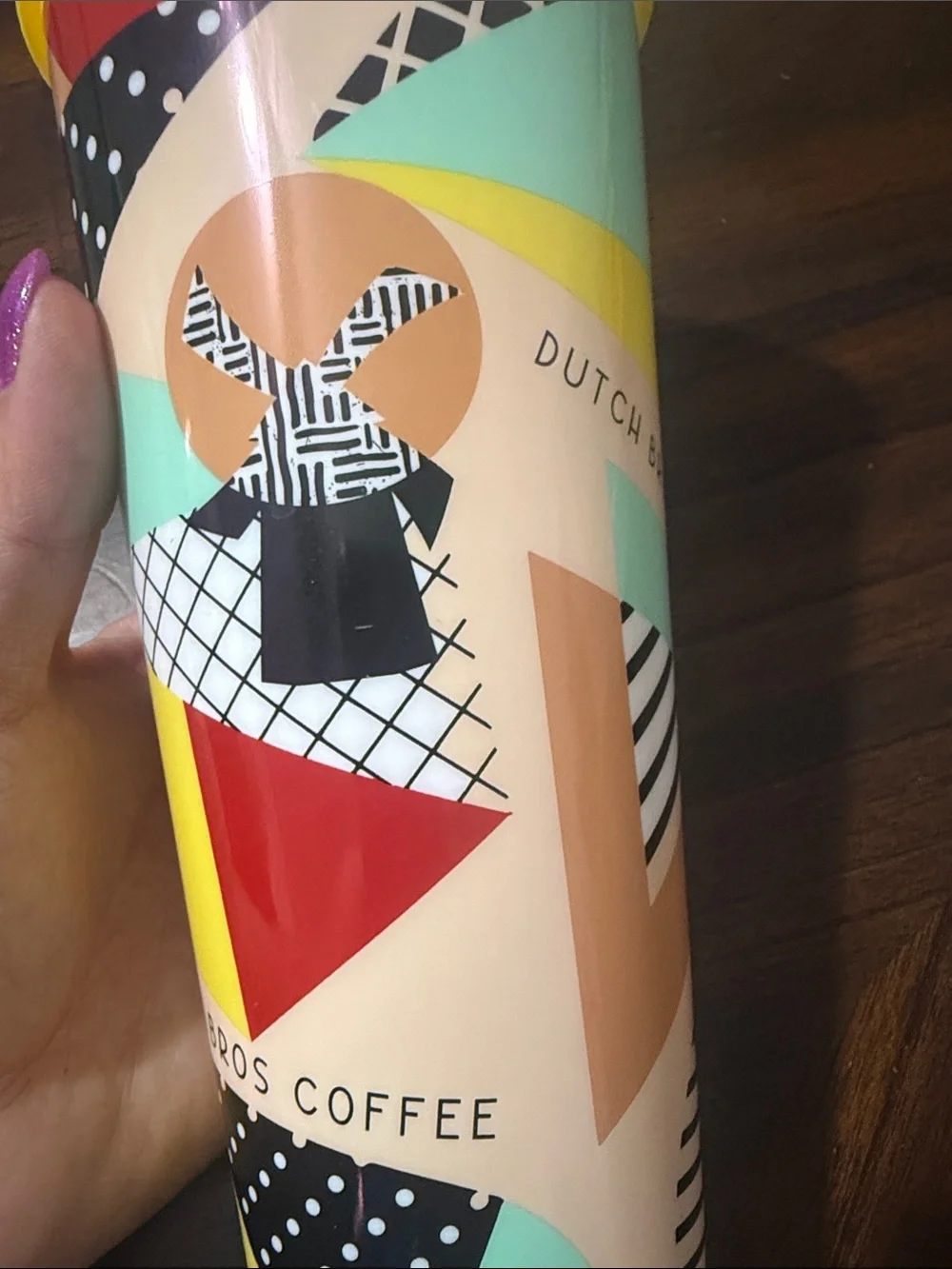 Dutch Bros Yellow Patterned Travel Tumbler- 20oz- NEW
